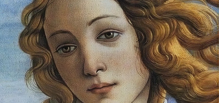 O Nascimento de Vênus, de Botticelli: detalhe do rosto