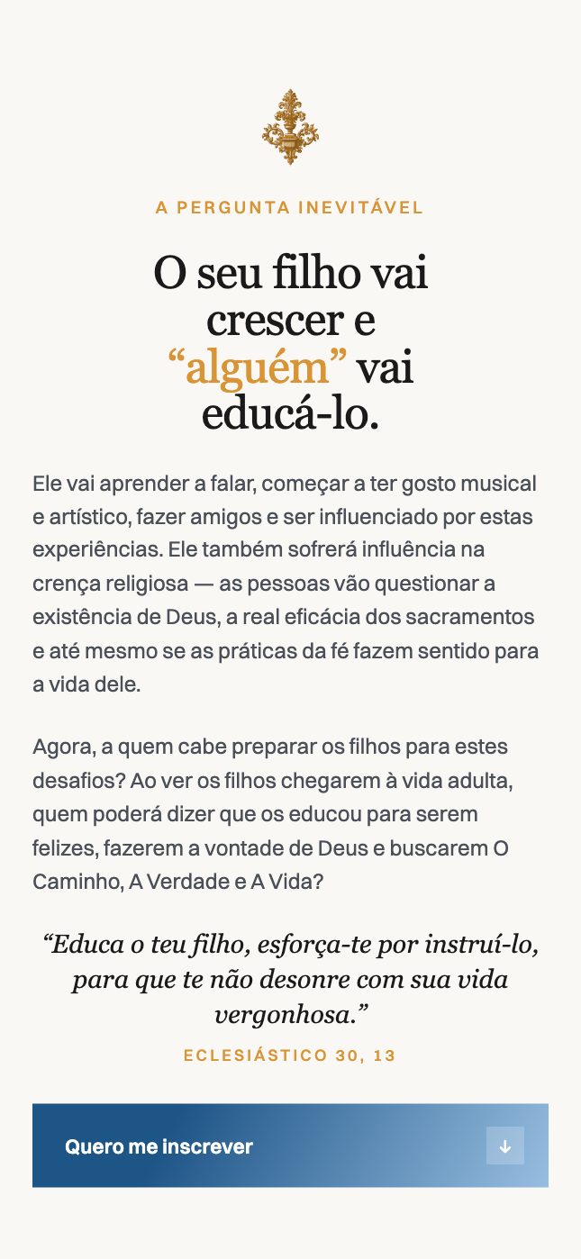 A mesma seção no celular